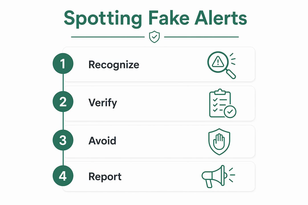 Infographic showing steps to spot fake payment notifications