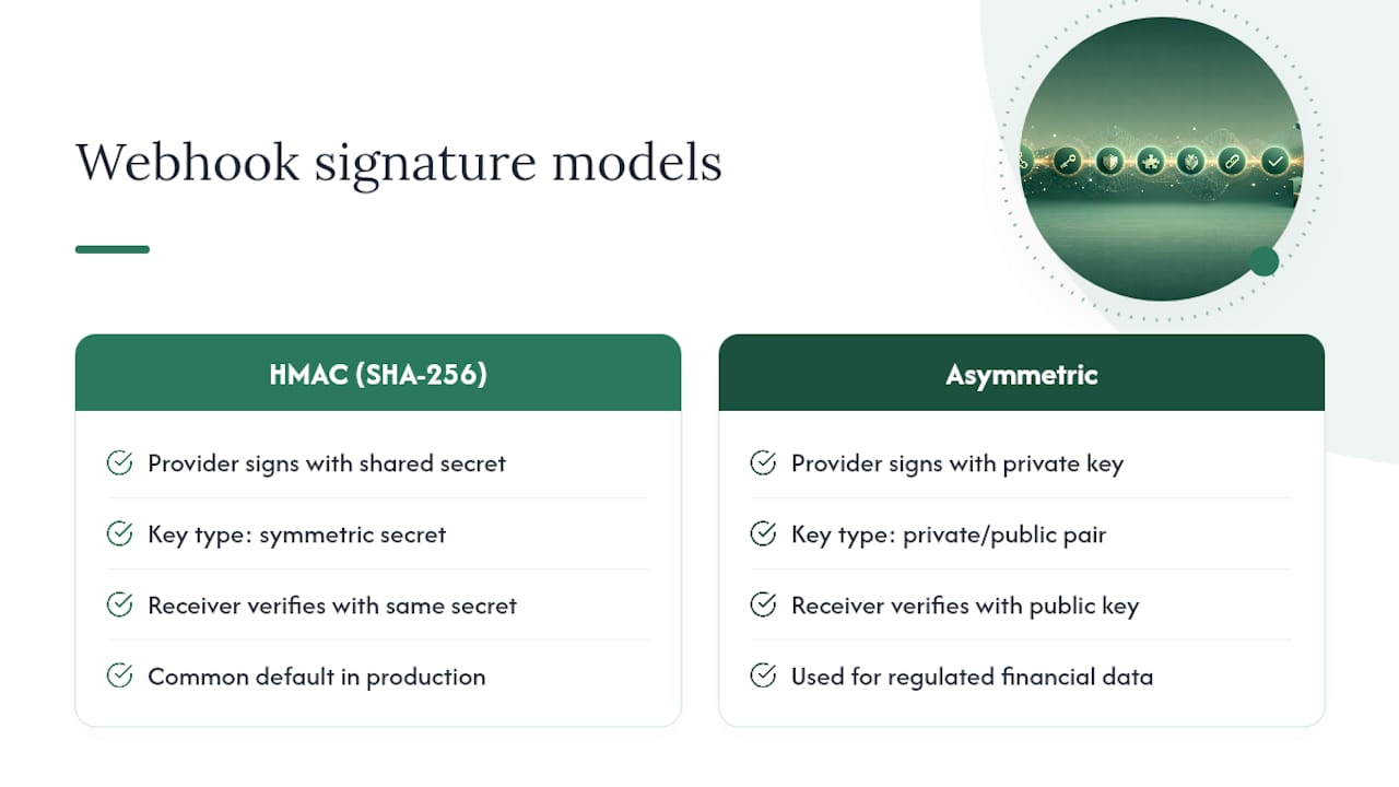 HMAC and asymmetric signature verification comparison