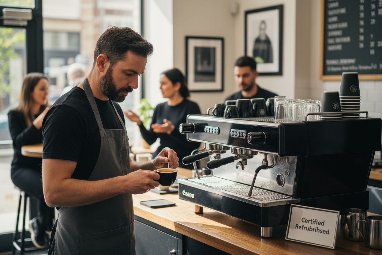 refurbished espresso in cafe