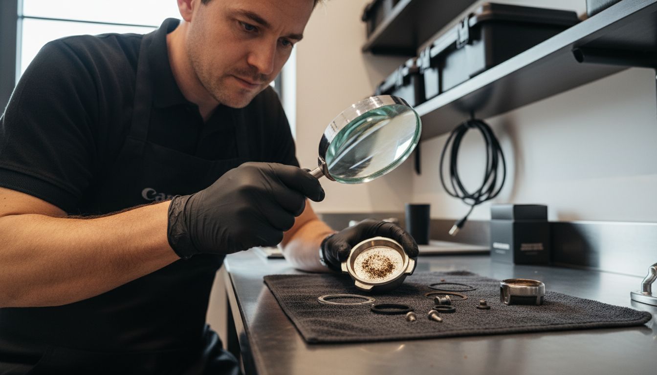 espresso grouphead inspection