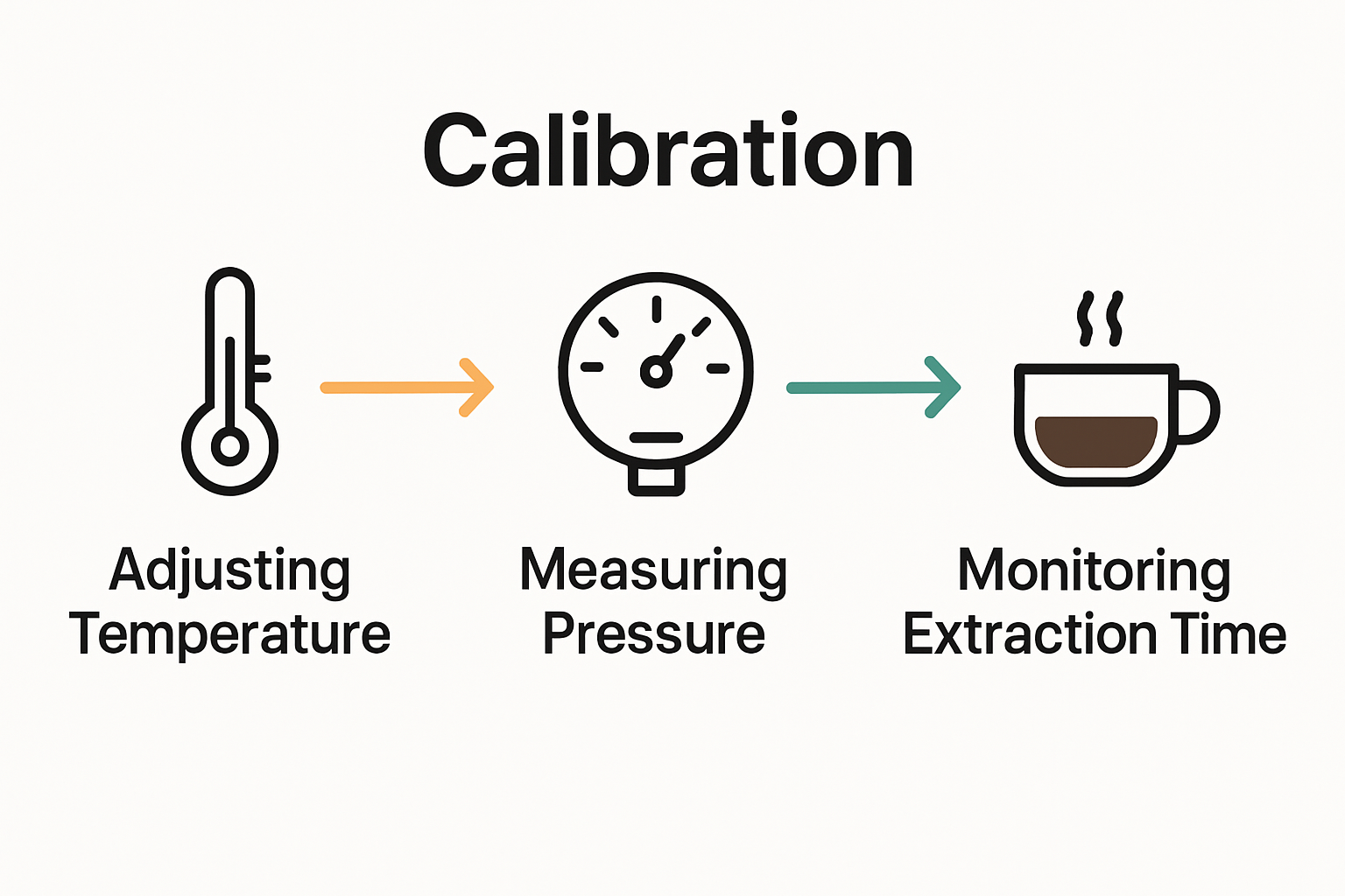 Simple infographic of espresso calibration steps