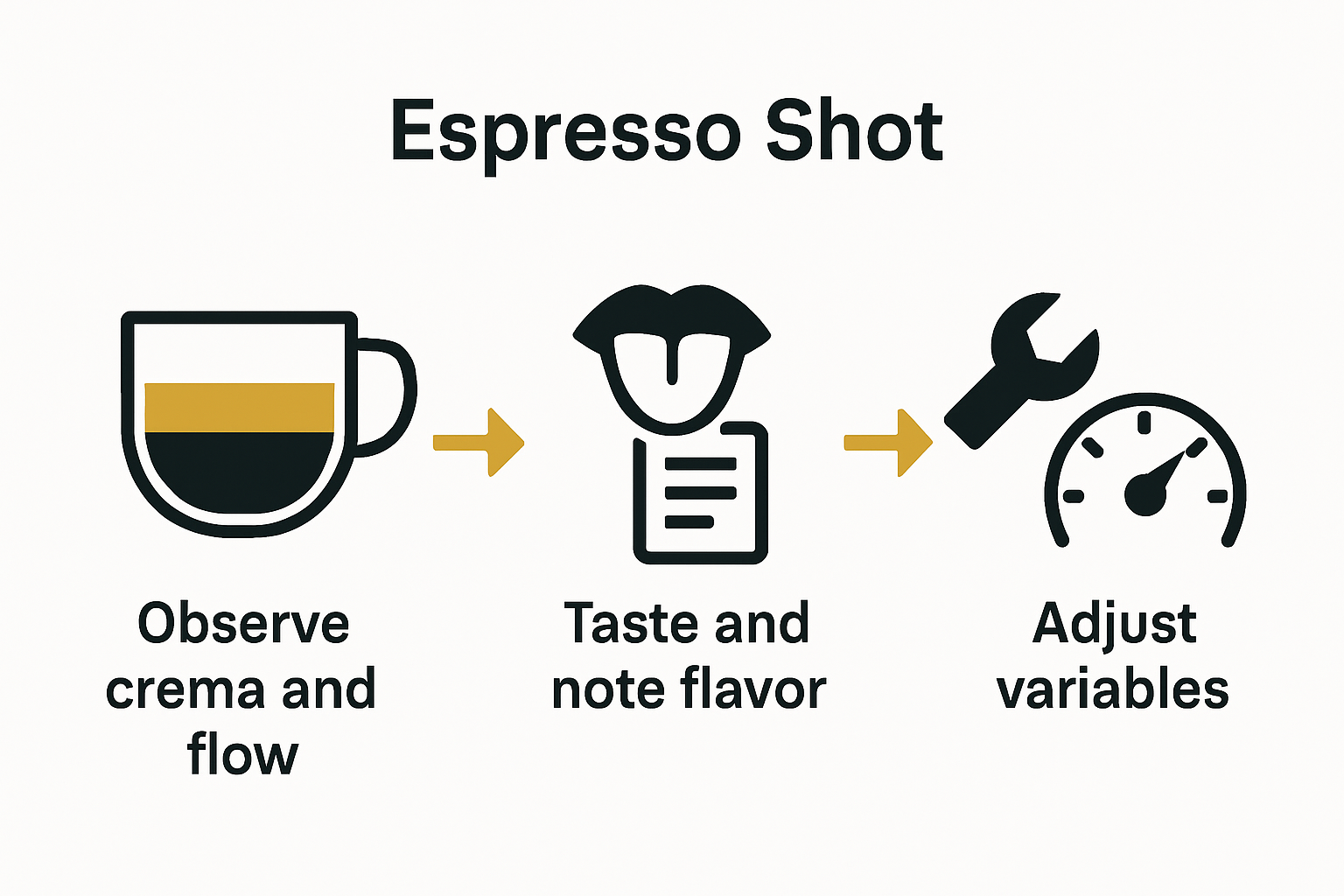 Espresso shot evaluation process infographic