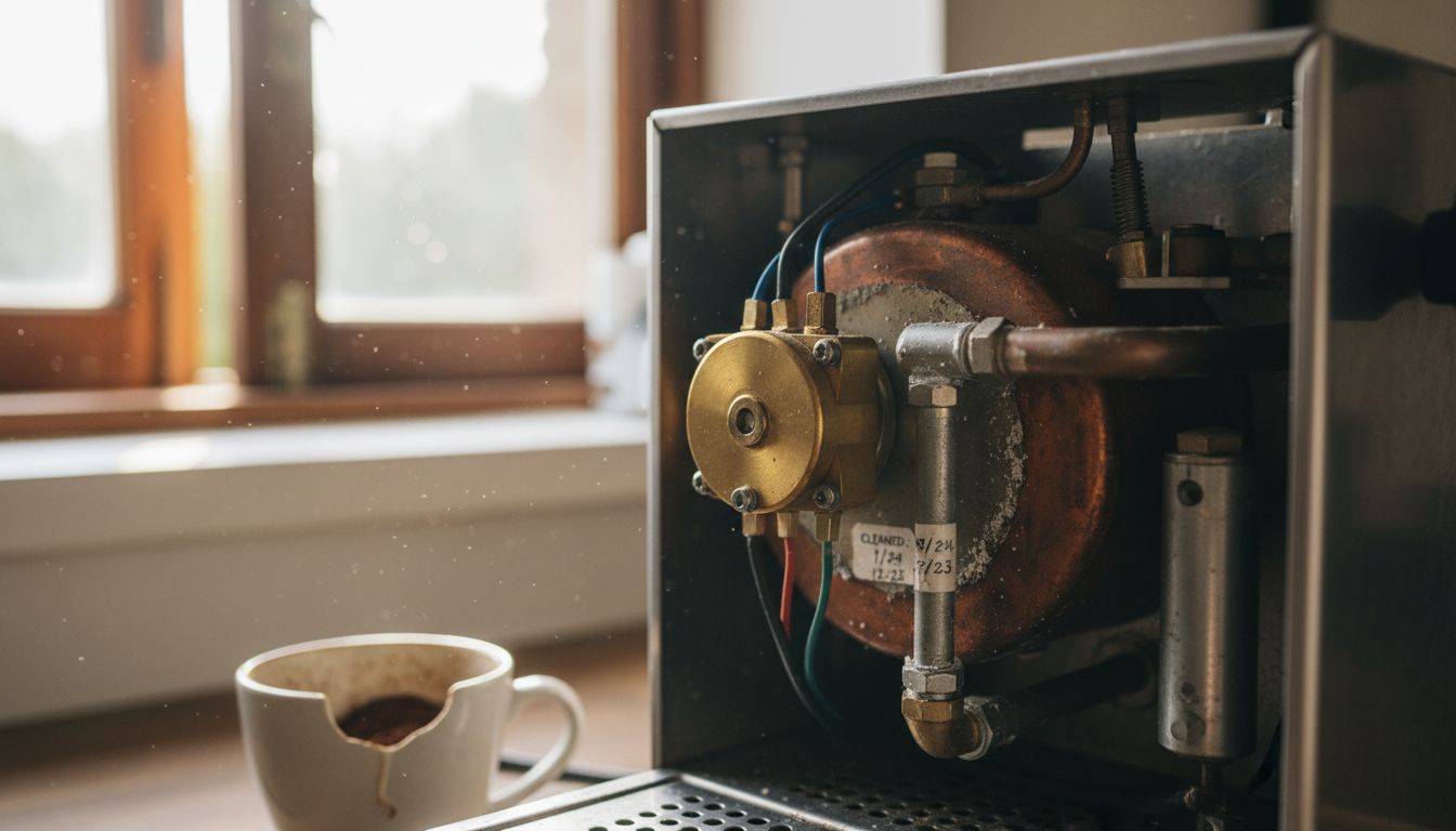 Boiler with mechanical pressurestat close-up