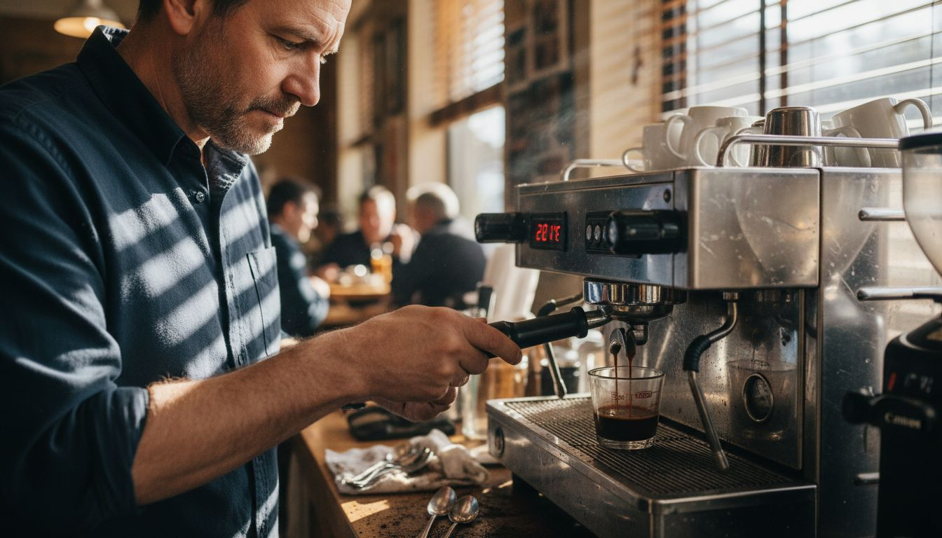 Barista using PID for espresso extraction