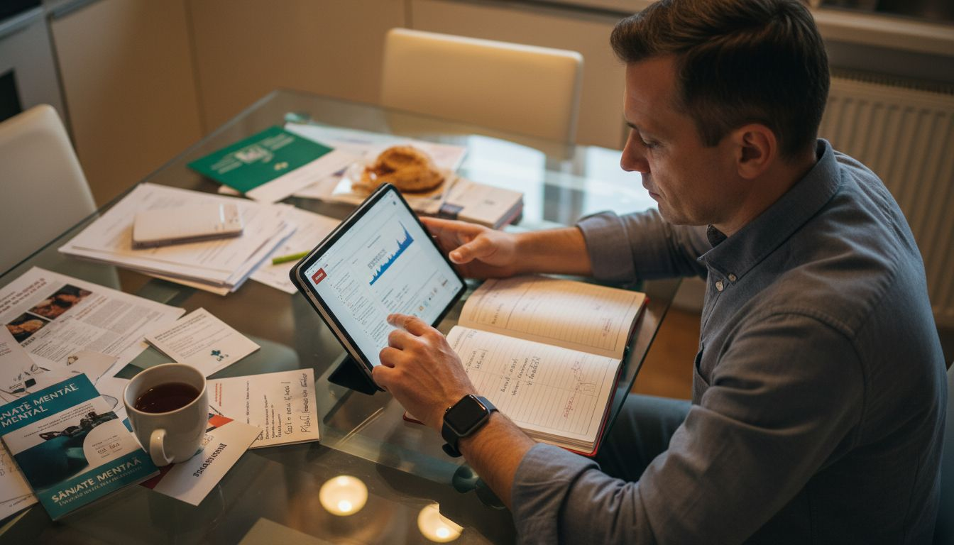 Psihoterapeut care folosește instrumente digitale pentru ședințe online