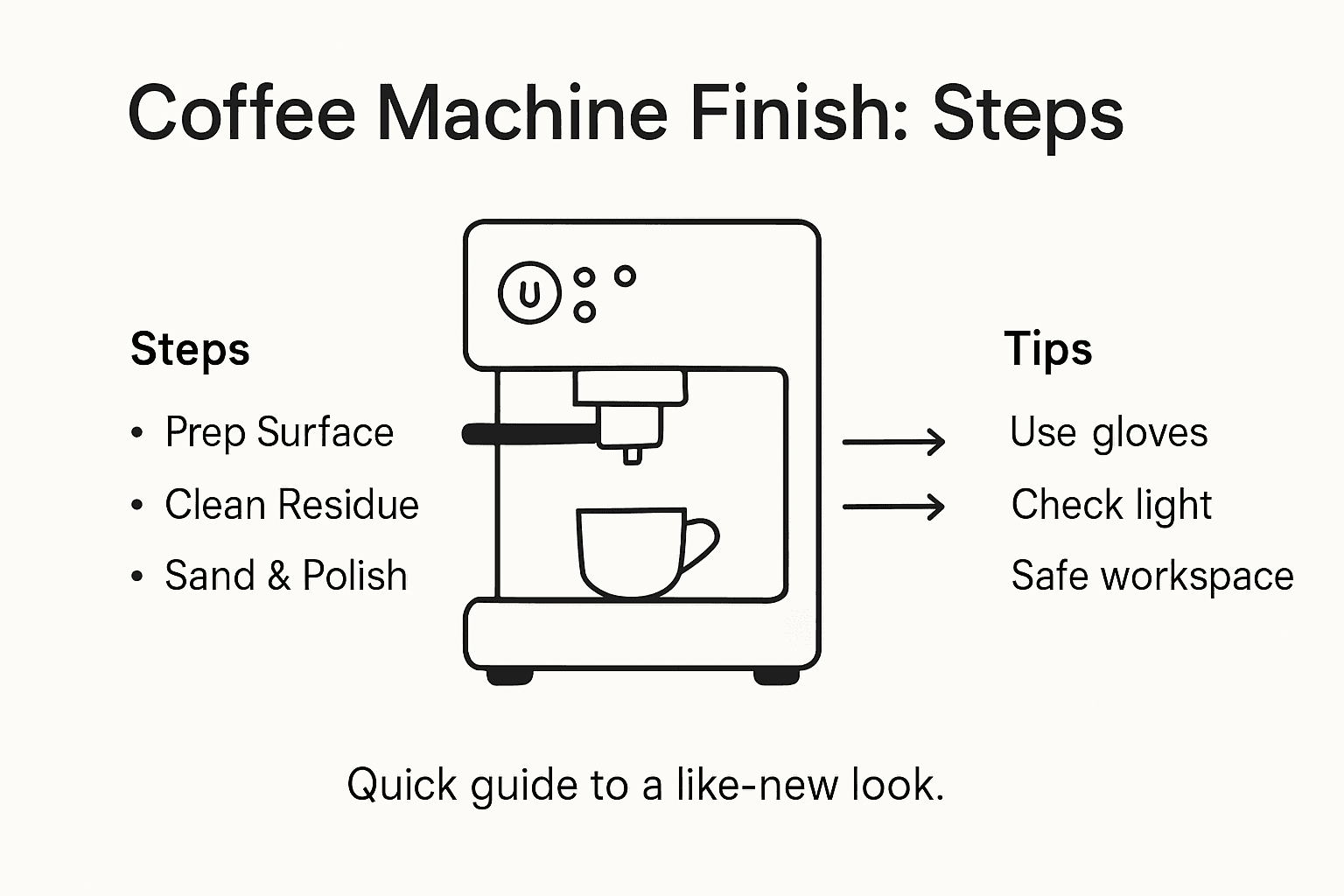 Infographic showing coffee machine restoration process