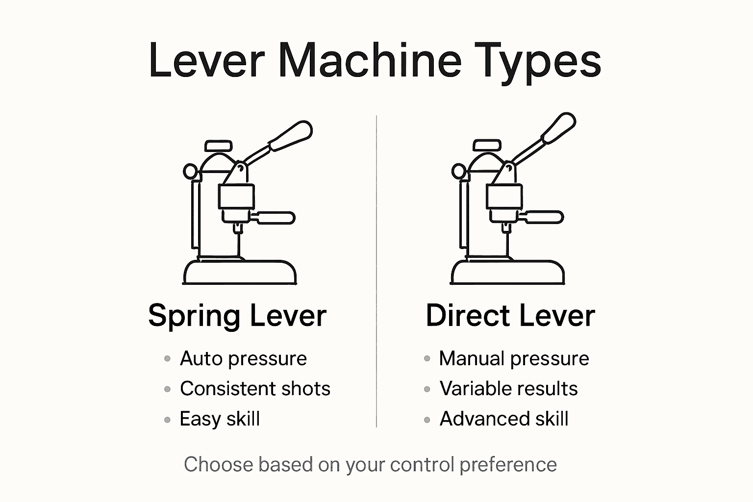 Infographic comparing lever machine types