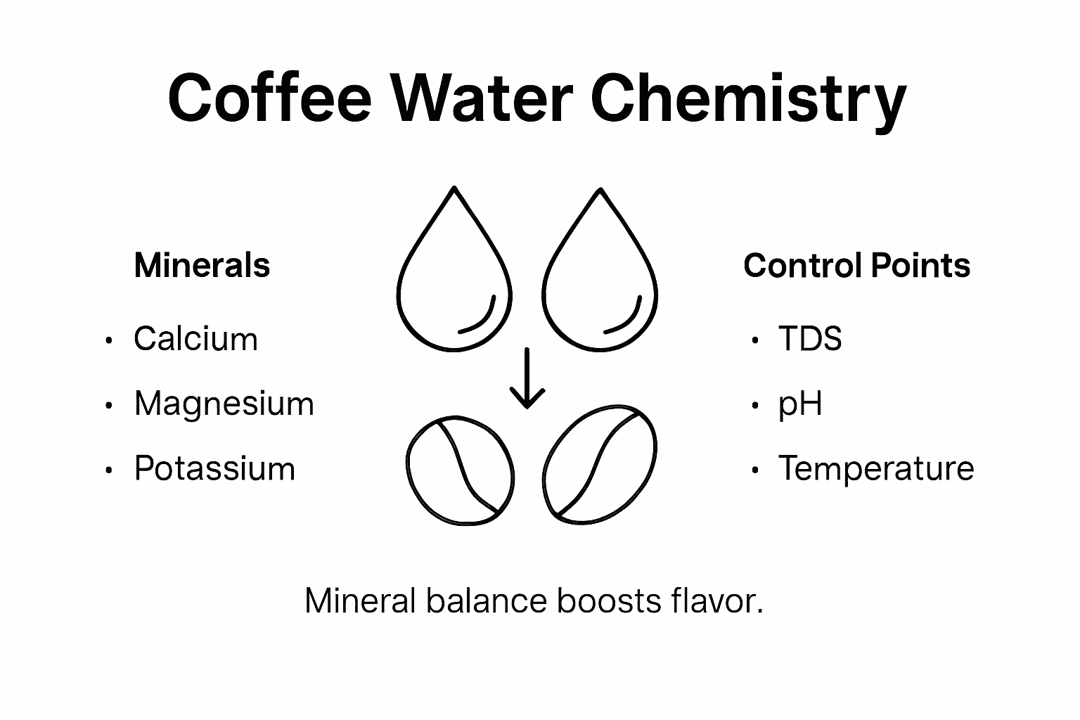 Infographic coffee water chemistry key points