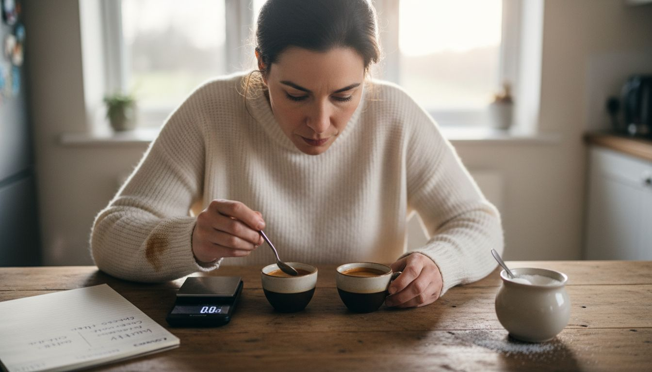 Comparing espresso shots for taste defects