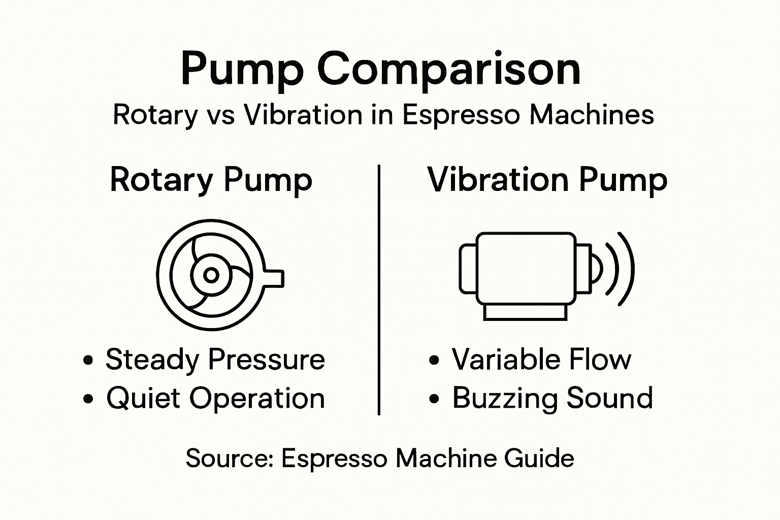 Comparison infographic rotary pump vs vibration pump