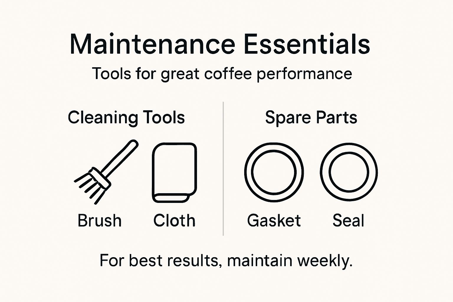 Infographic with tools and parts for maintenance