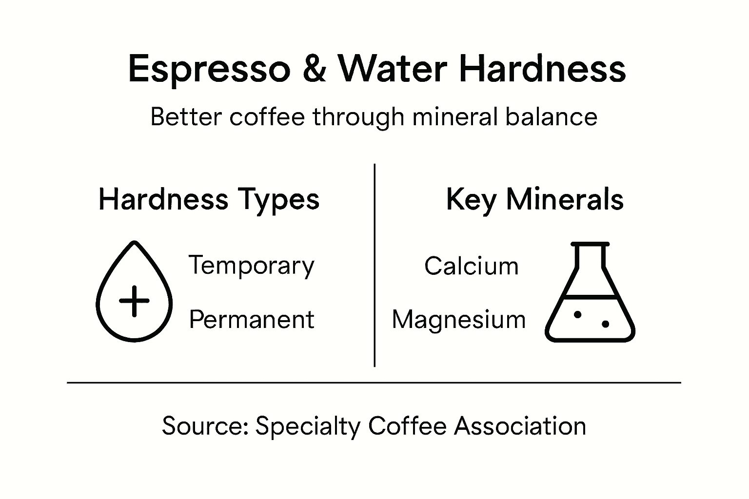 Infographic overview of espresso water hardness
