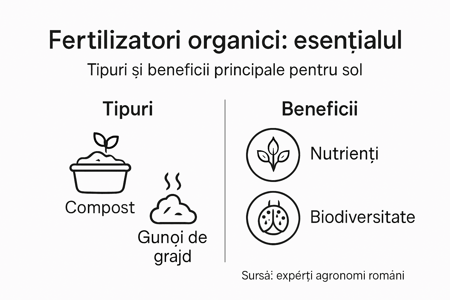 Infografic: ce tipuri de fertilizatori organici există și de ce merită să îi folosești