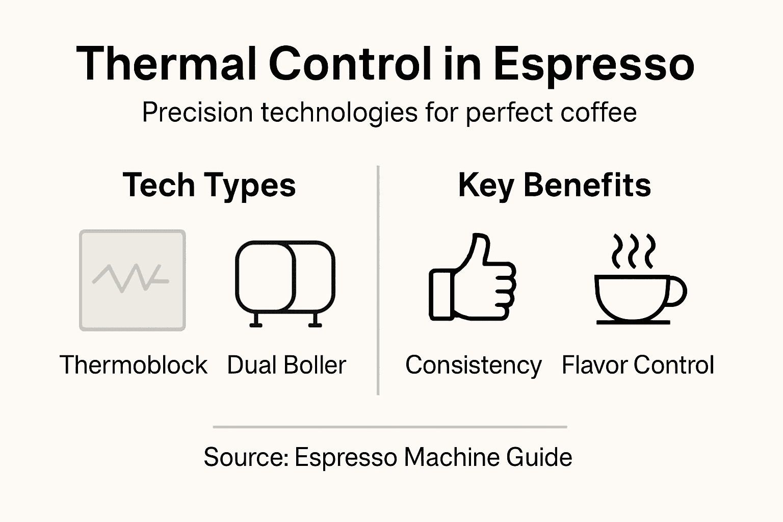 Infographic on espresso thermal control advantages