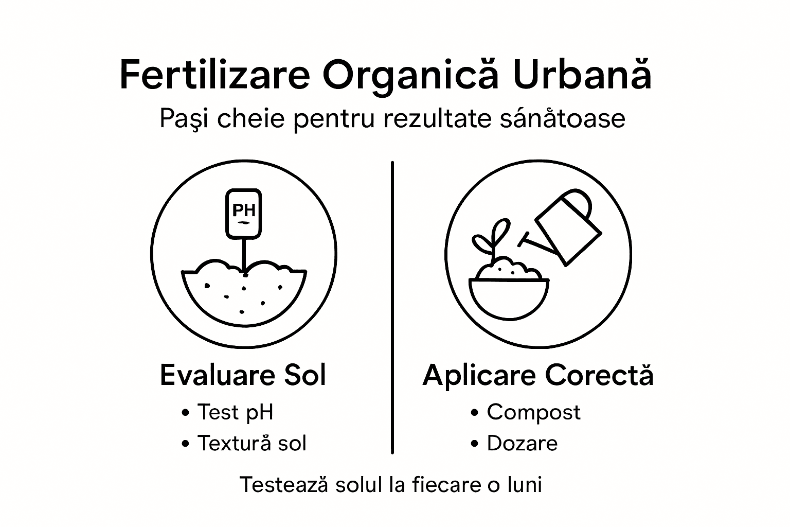 Infografic: Cum fertilizăm organic în grădinile urbane – etapele esențiale