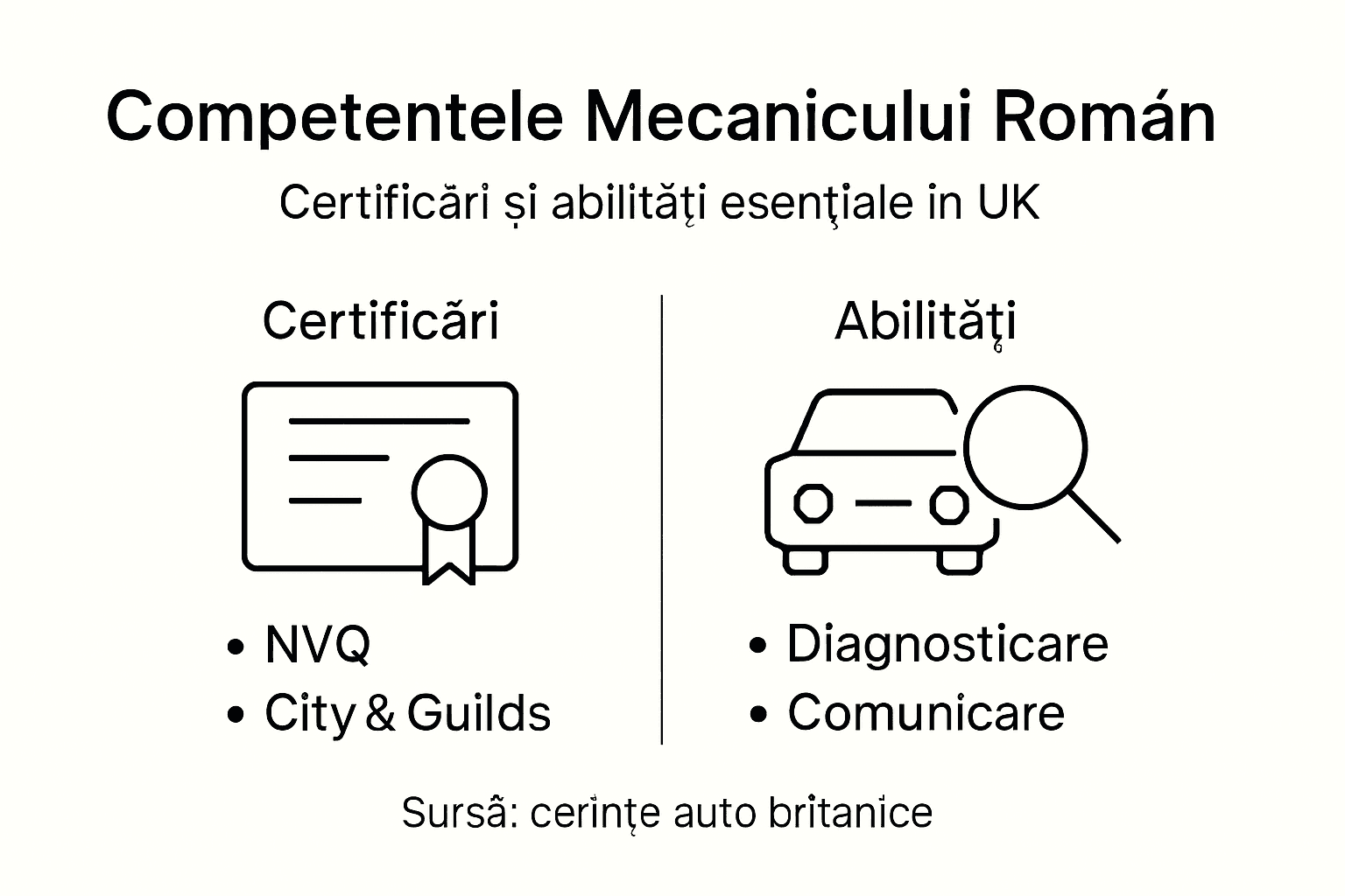 Infografic: ce competențe și certificări trebuie să aibă un mecanic auto în Marea Britanie