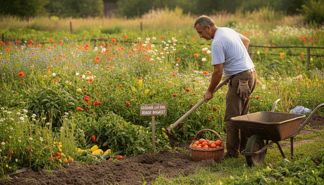 Un agricultor român dedicat culturii ecologice, care pune accent pe produse sănătoase și respectă natura.