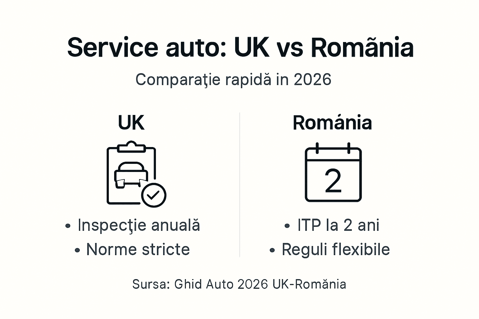 Infografic: Cum diferă serviciile auto din Marea Britanie față de cele din România