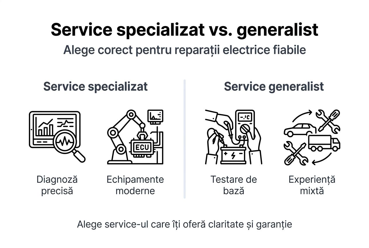 Infografic: principalele diferențe între service-urile auto electrice și cele clasice