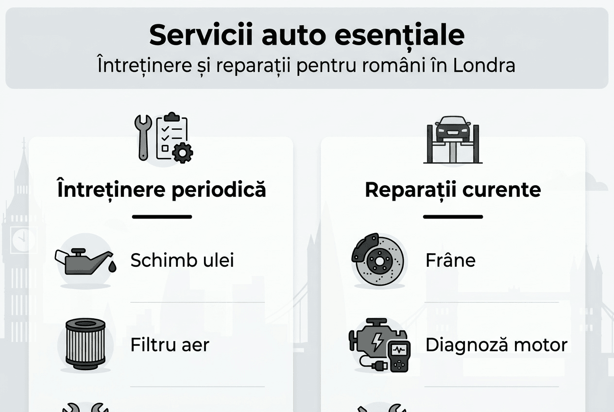 Infografic: cele mai importante servicii oferite de un service auto