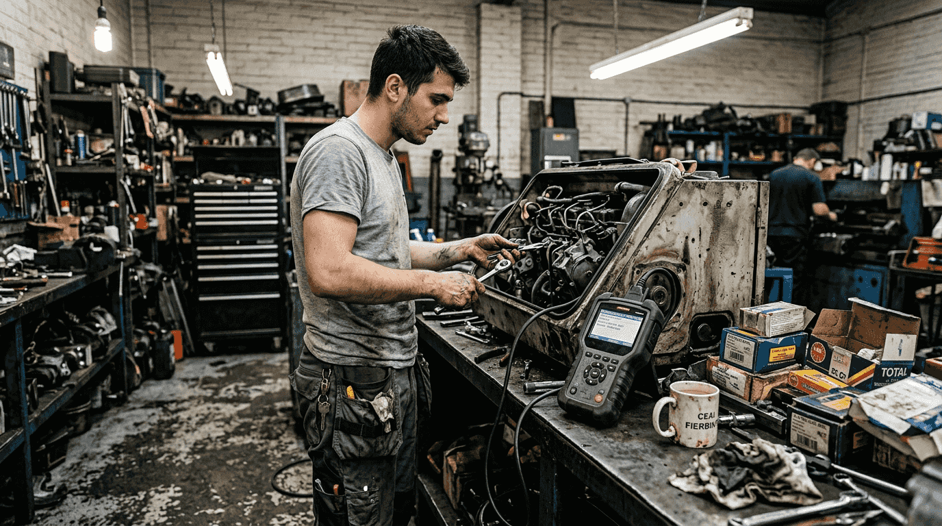 Verificarea și identificarea problemelor la motor într-un service auto
