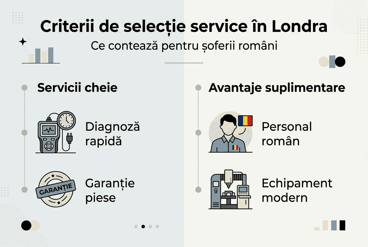 Infografic: Ce trebuie să urmărești când alegi un service auto în Londra