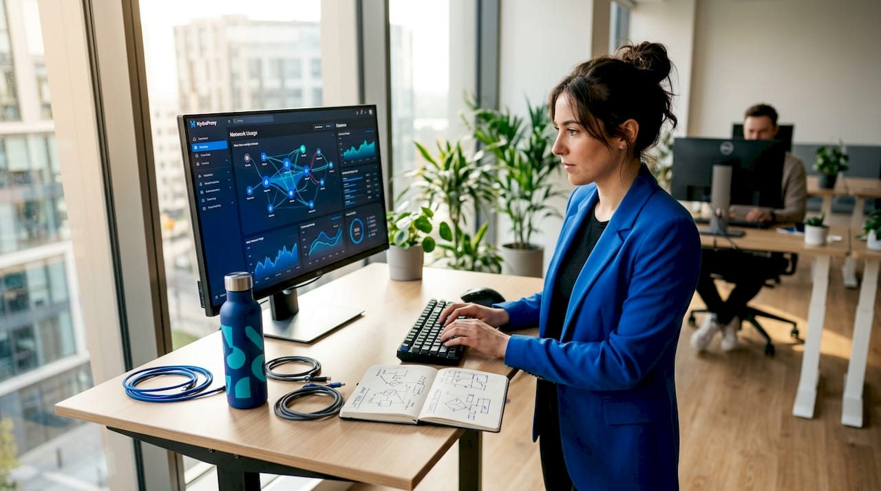 Marketer managing bandwidth with proxy software