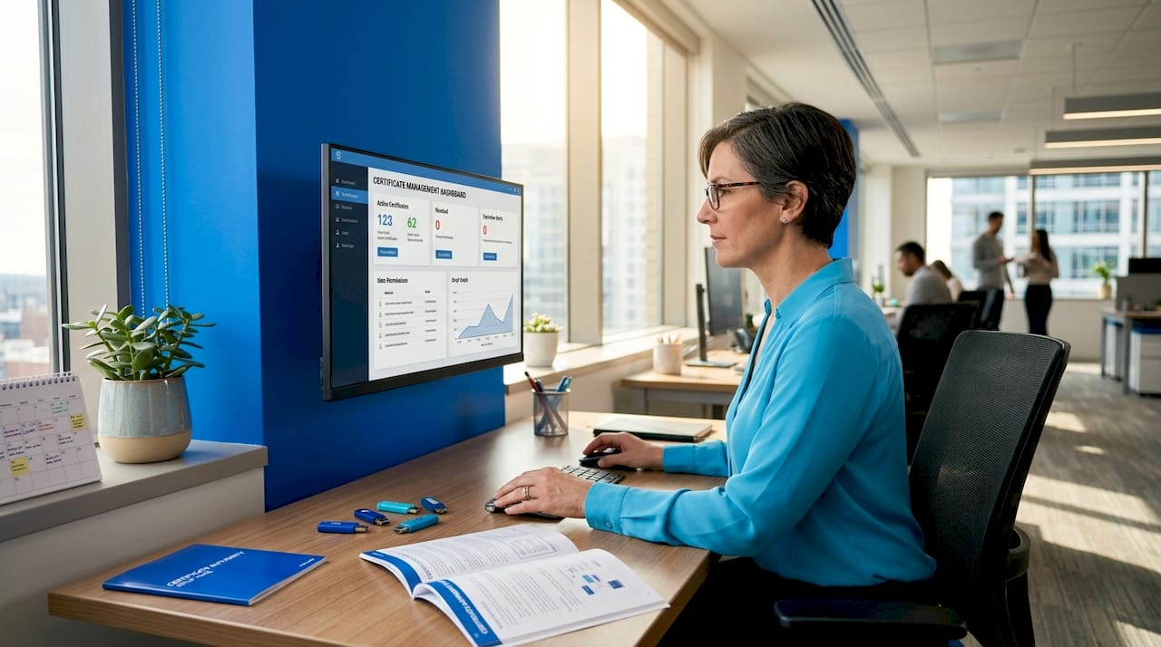 Administrator reviewing certificate dashboard for proxy