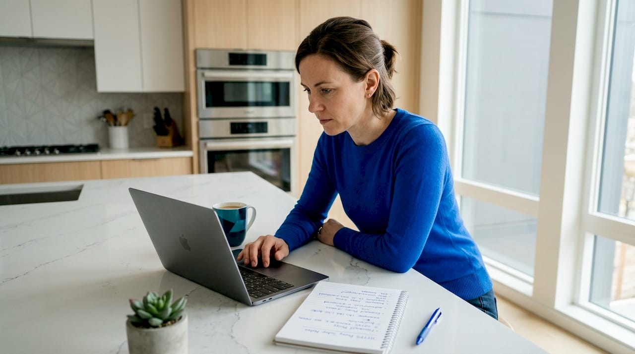 Person using laptop researching HTTPS proxy