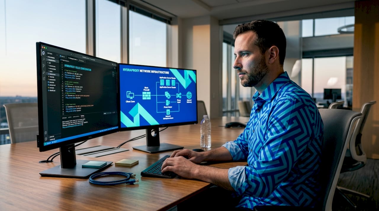 Network admin configuring proxy settings workstation