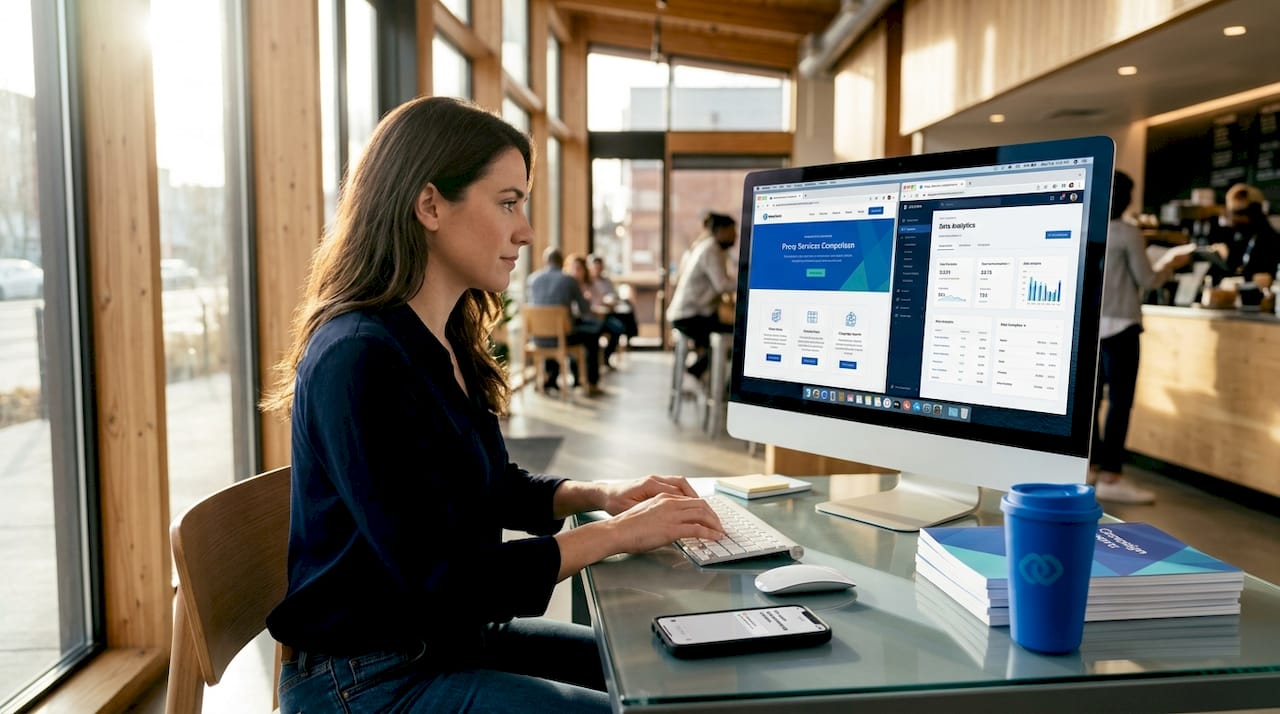 Marketing manager researching ISP proxy solutions