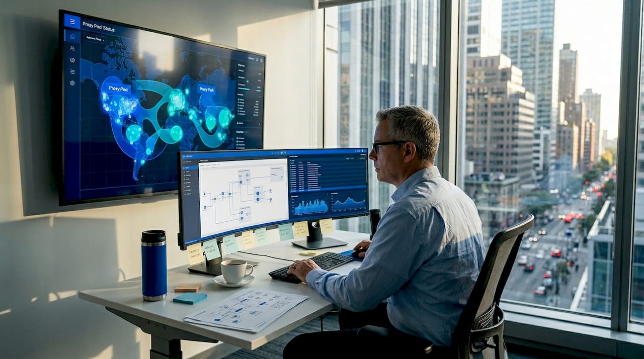 IT manager reviews proxy pool status