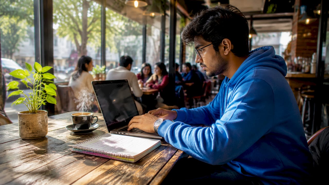 Developer working with residential proxies at desk