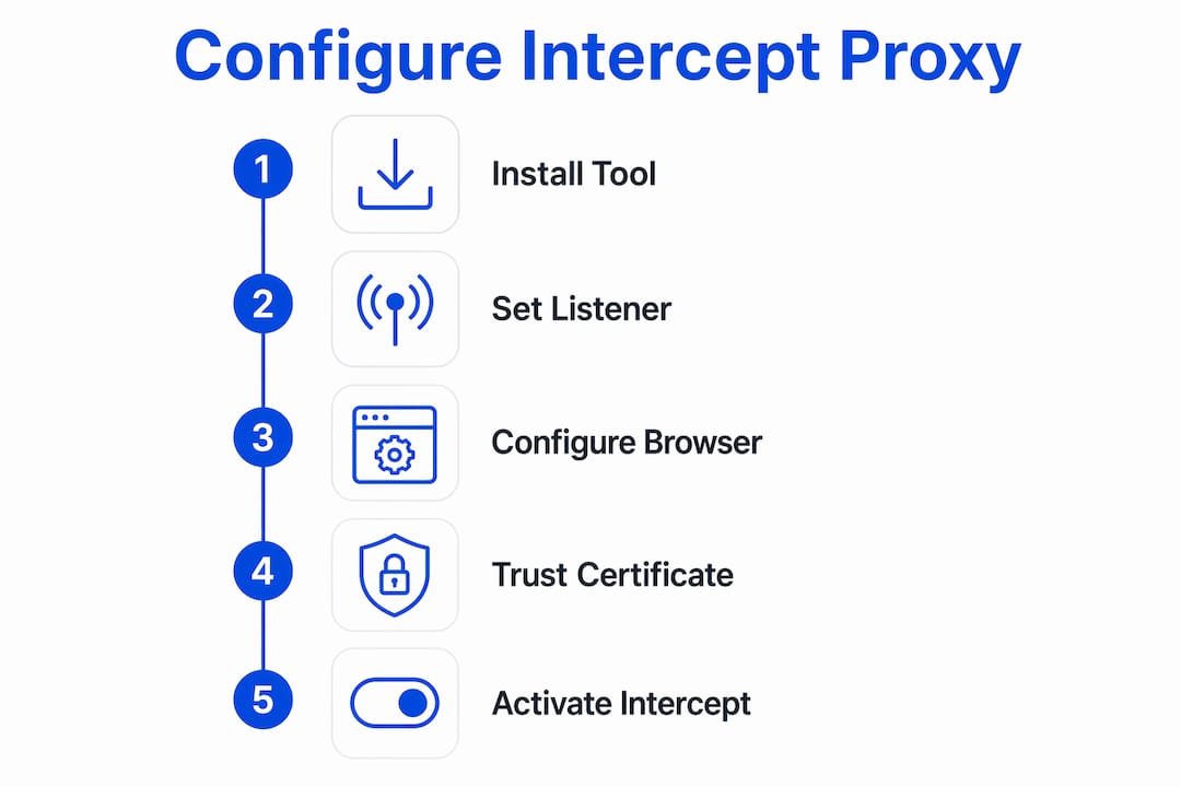Infographic showing proxy configuration steps