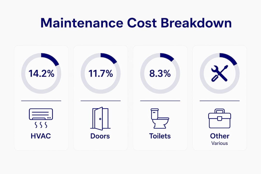 Infographic showing maintenance cost percentages