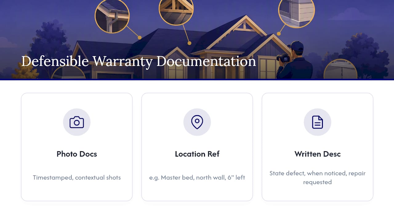 Infographic of builder warranty documentation standards