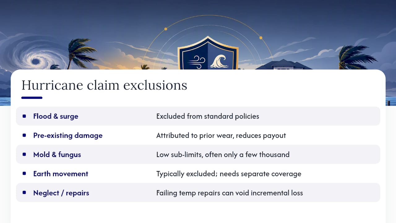 Common Exclusions That Catch Hurricane Claims Off Guard — overview diagram