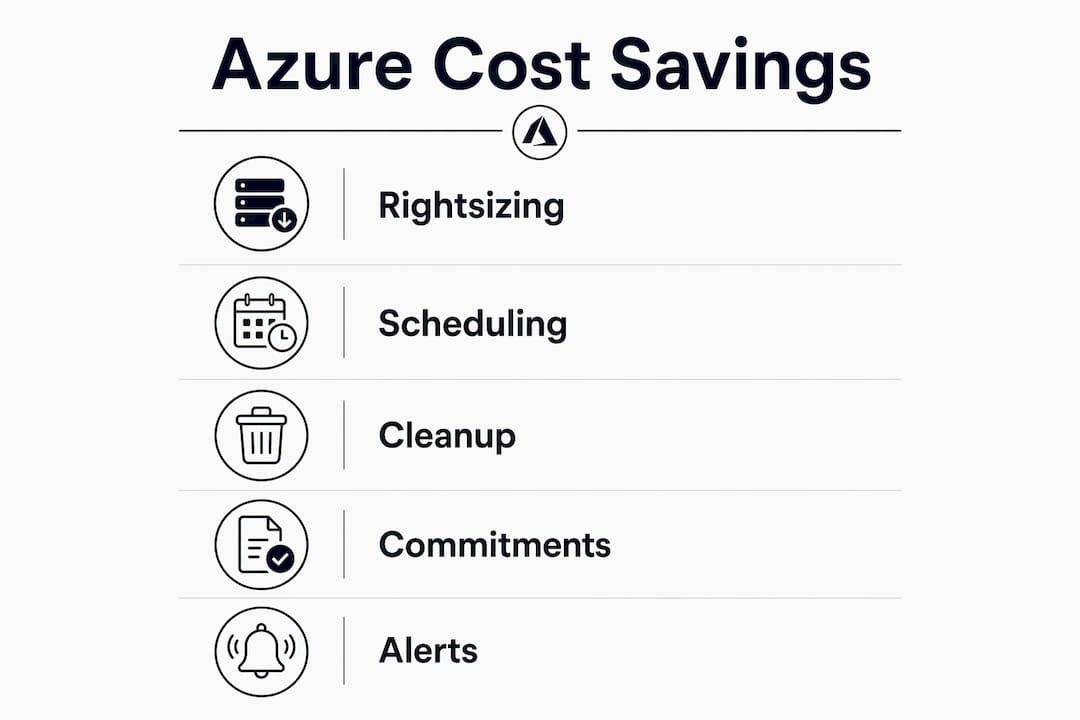 Infographic illustrating Azure cost savings strategies
