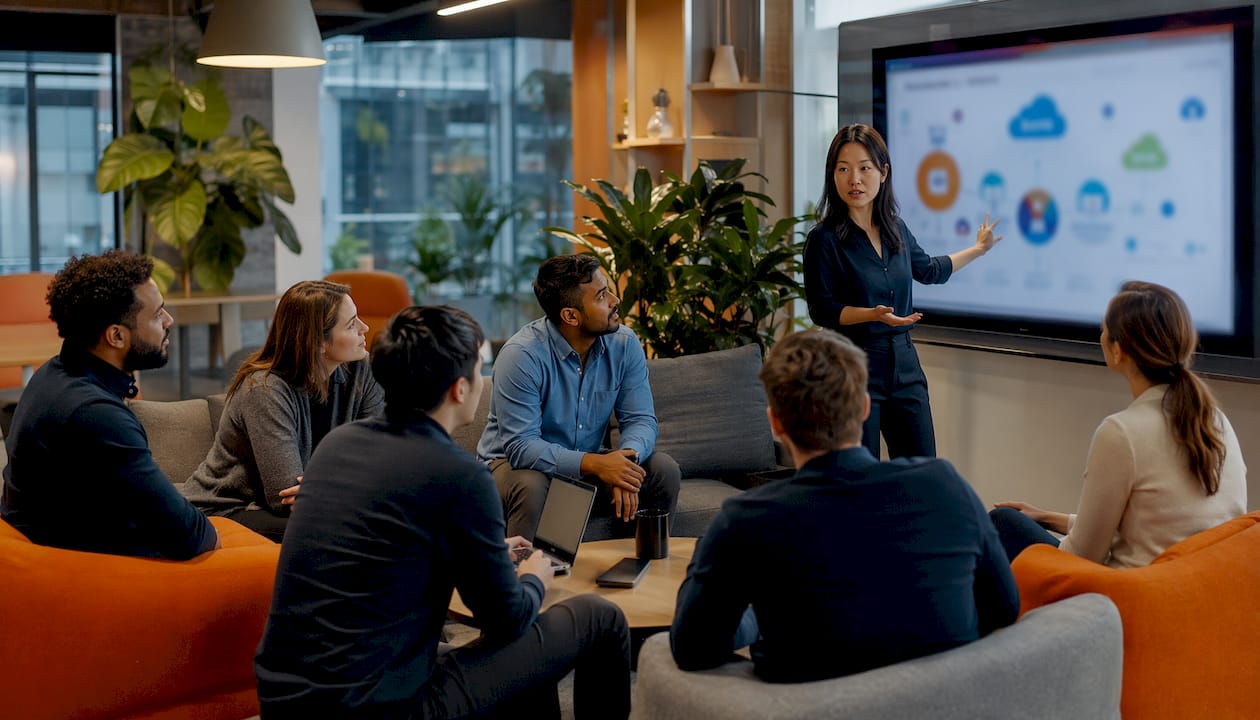 Team discussing hybrid multicloud challenges