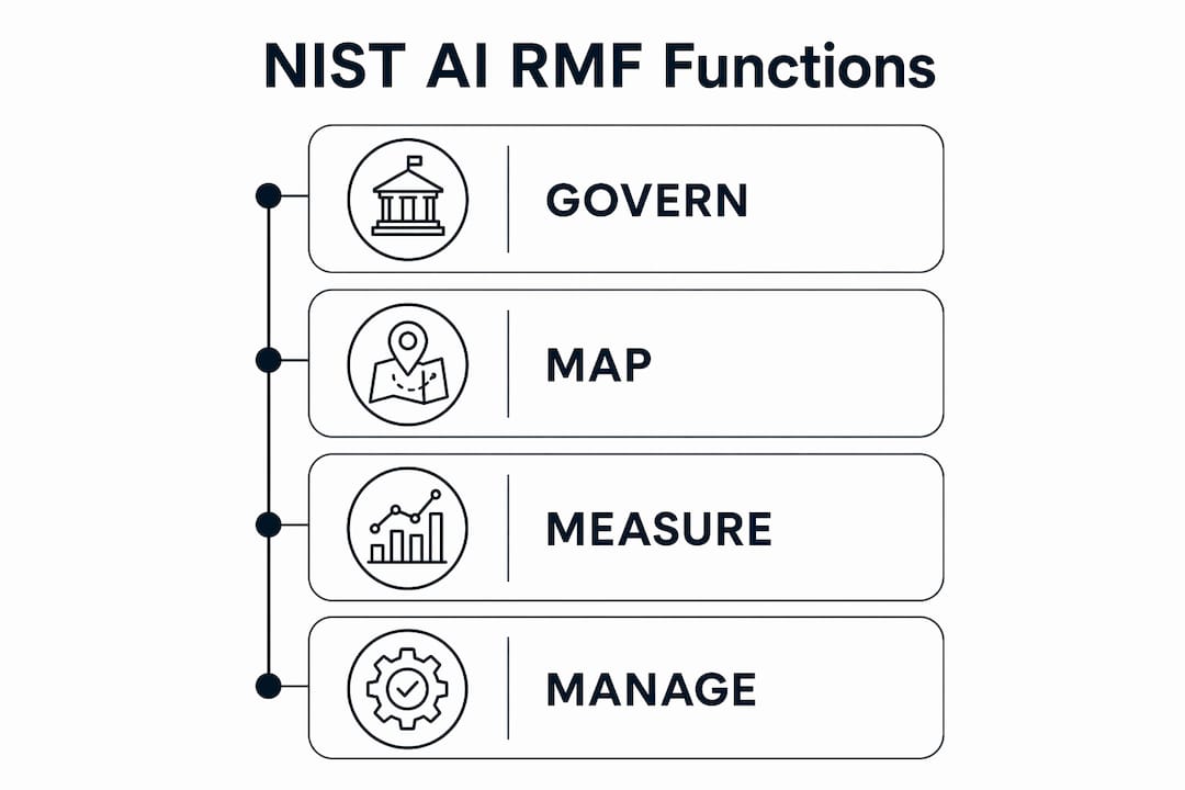 Infographic showing NIST AI risk management framework steps