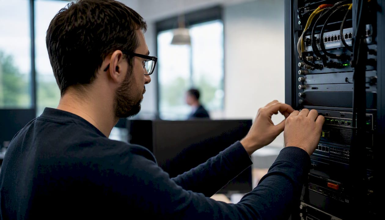 Hands adjusting security appliance permissions