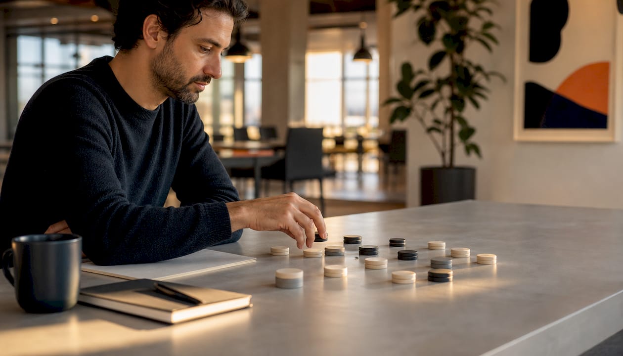 Hand arranging tokens for contract schedules