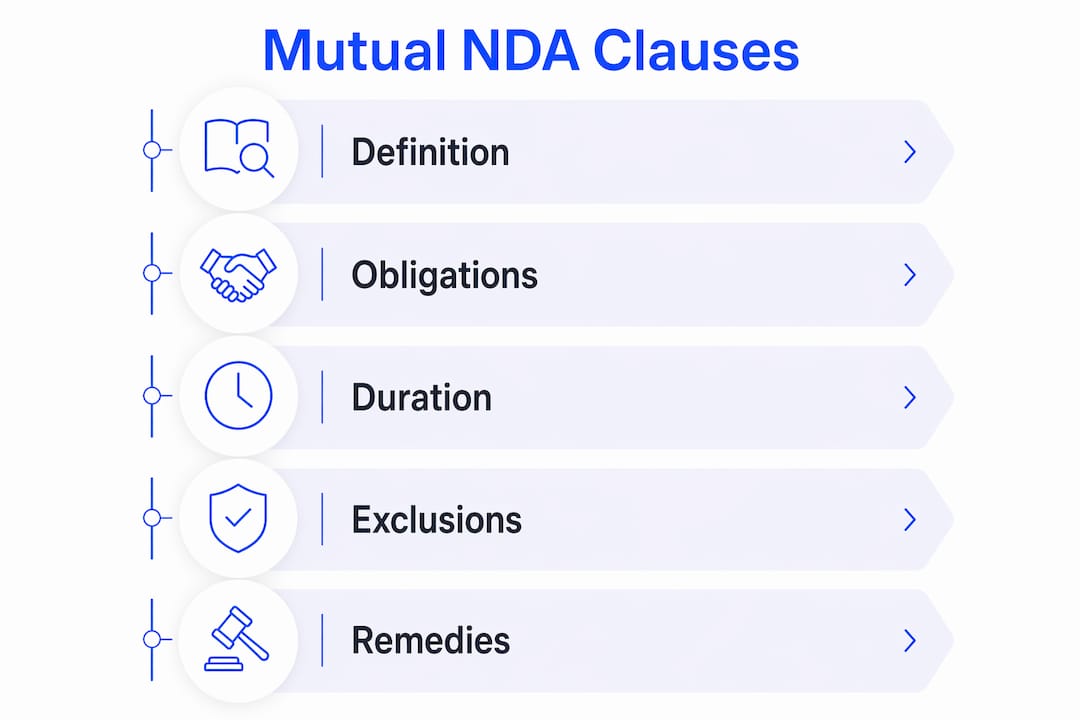 Infographic of mutual NDA key clauses