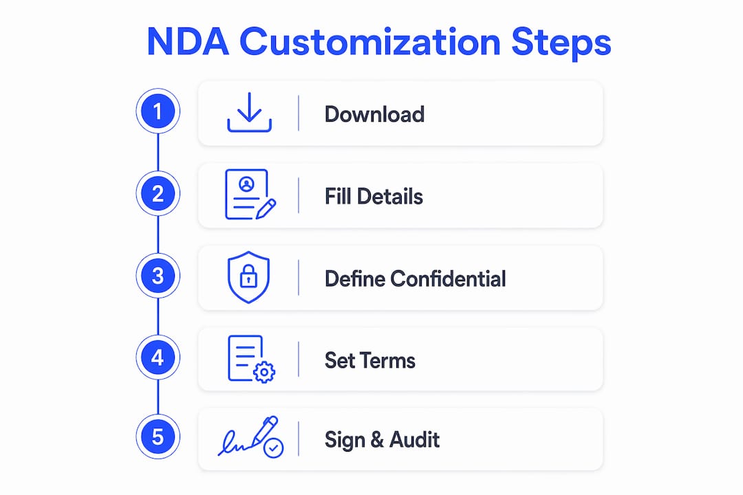 Infographic with key NDA customization steps