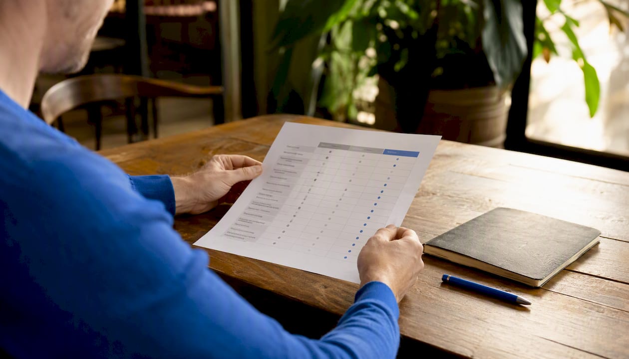 Hands pointing at contract software comparison