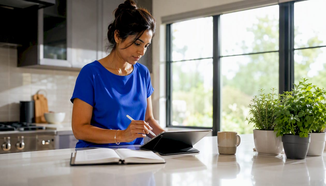 Woman demoing sales contract platform