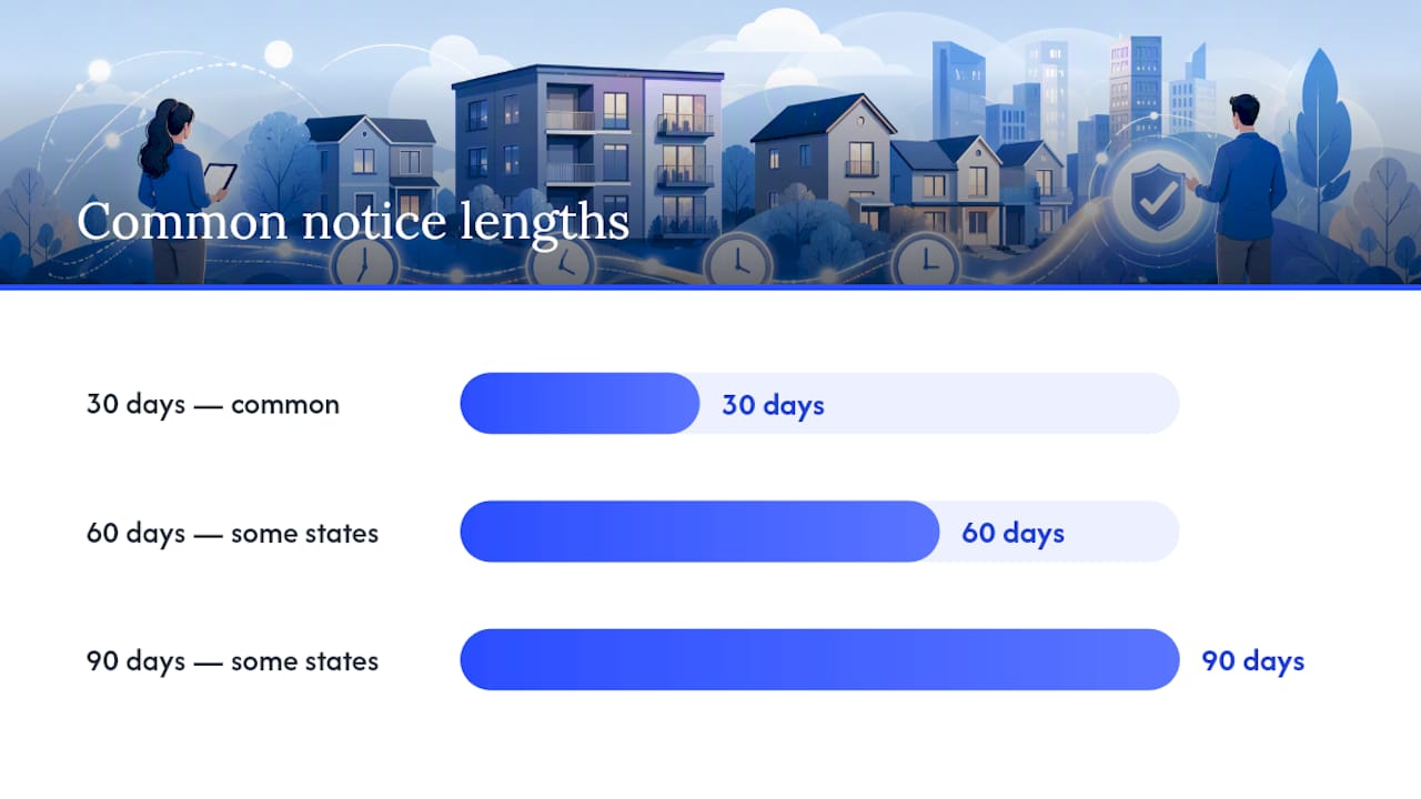 Comparison of month-to-month notice periods