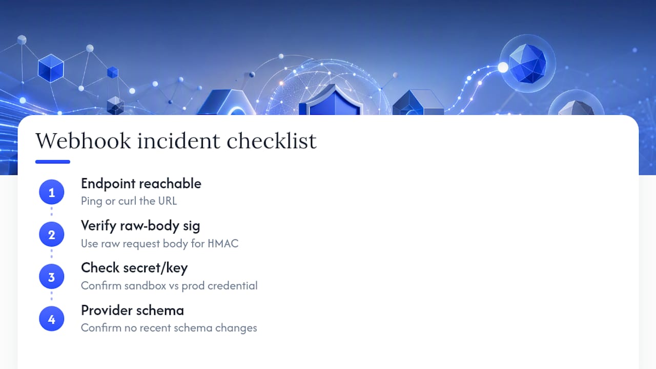 Four-step webhook troubleshooting flow