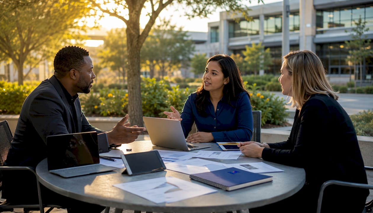 Team collaborating on IT strategy