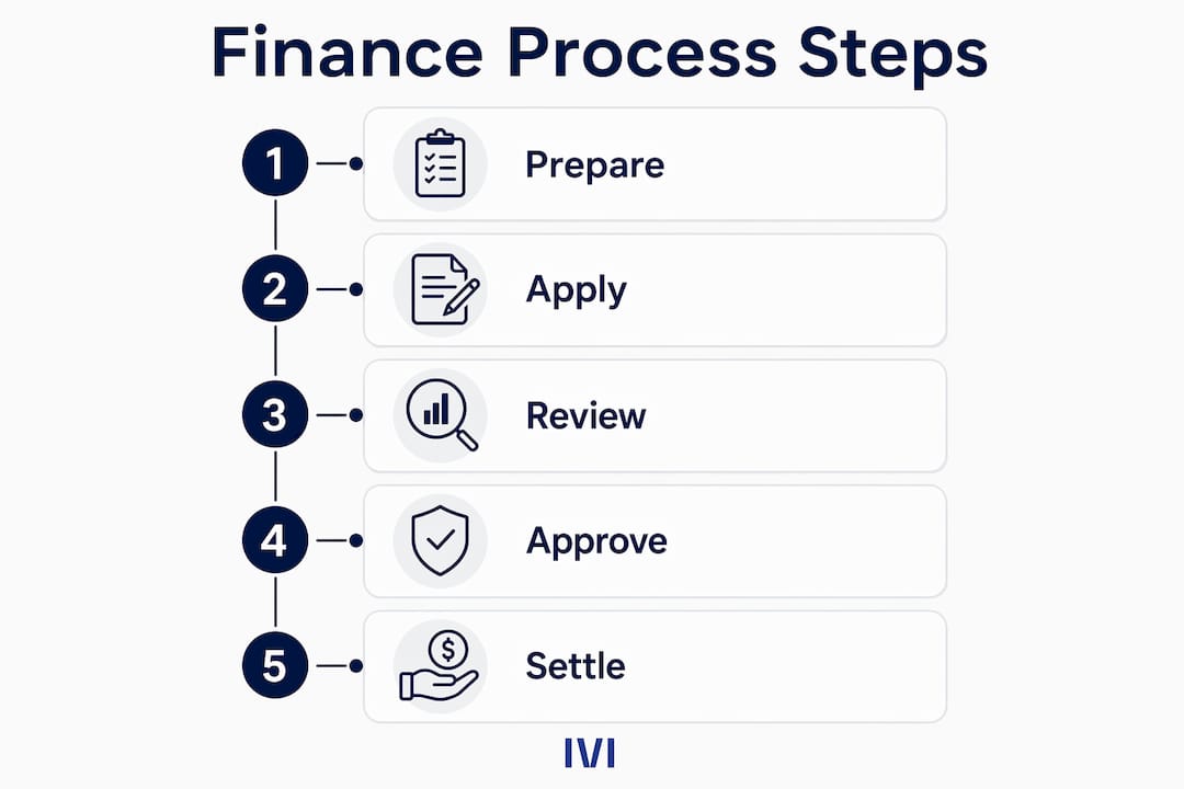 Infographic showing equipment finance process steps